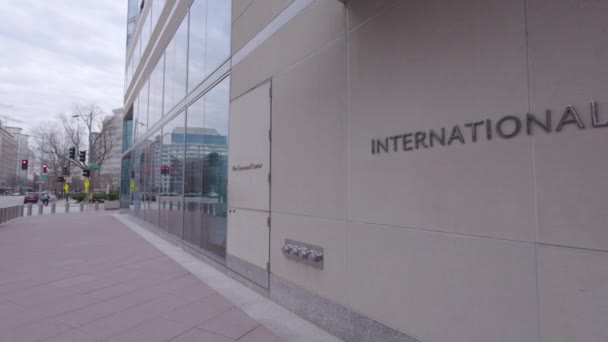 ワシントンDc Usa 2023年2月20日 ワシントンDcの本部ビル前で国際通貨基金 Imf の署名式が行われた — ストック動画