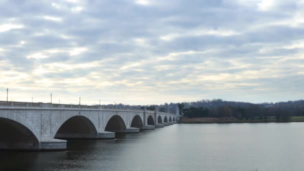 Arlington Memorial Köprüsü Potomac Nehri Washington Arlington Ulusal Mezarlığı Arlington — Stok video