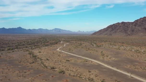 Letecký Záběr Pouště Jihovýchodně Quartzite Arizoně Kousek Kofa National Wildlife — Stock video