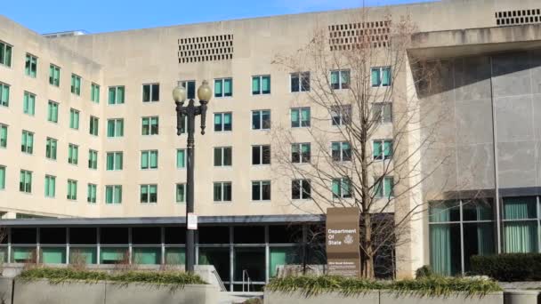 Harry Truman Building Huvudkontoret För Usa Utrikesdepartement Washington Vänster Till — Stockvideo