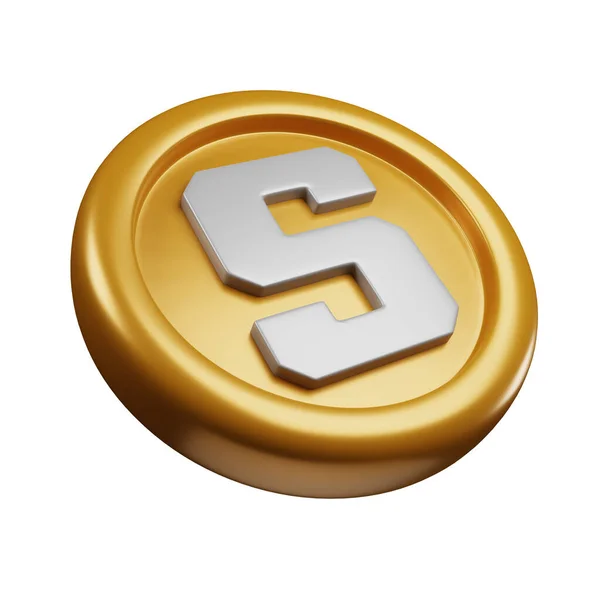 Απόδοση Δικαίωμα Θέα Sandbox Cryptocurrency Sand Χρυσό Ασημένιο Νόμισμα Στυλ — Φωτογραφία Αρχείου