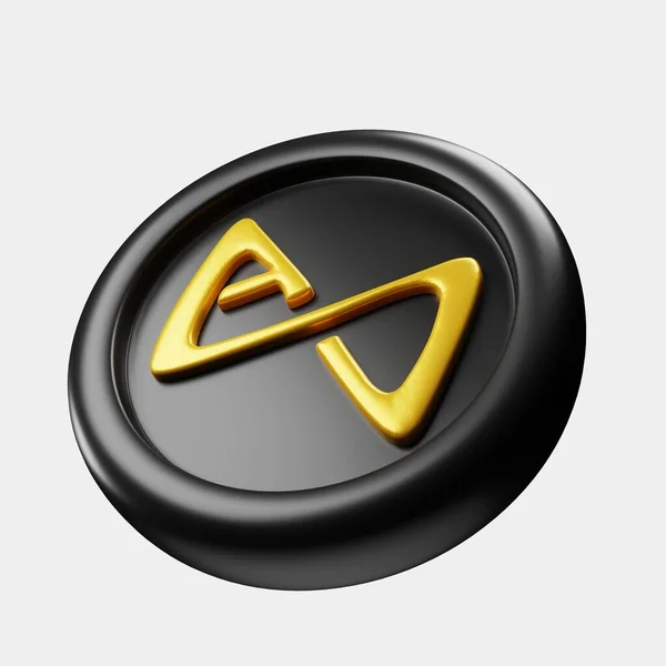 Απόδοση Αριστερή Άποψη Cryptocurrency Axs Axie Infinity Θραύσμα Μαύρο Χρυσό — Φωτογραφία Αρχείου