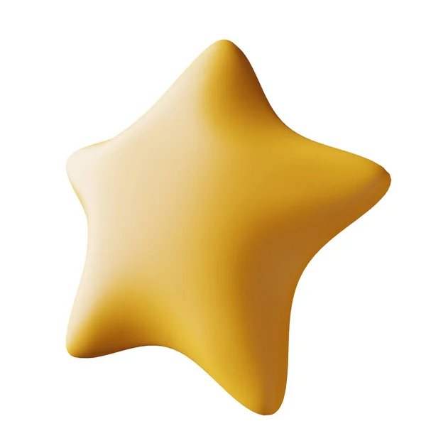 Rendering Lutad Vänster Tecknad Stil Guld Stjärna Medalj — Stockfoto