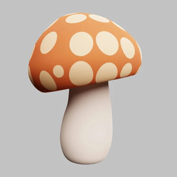 stock image 3d rendering illustration orange dot mushroom in autumn season, nature autumn season theme design