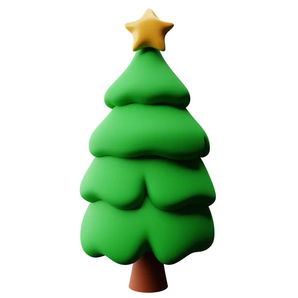 Árbol Navidad Representación Ilustración Dibujos Animados Estilo Navidad Decoración Ornamento — Foto de Stock
