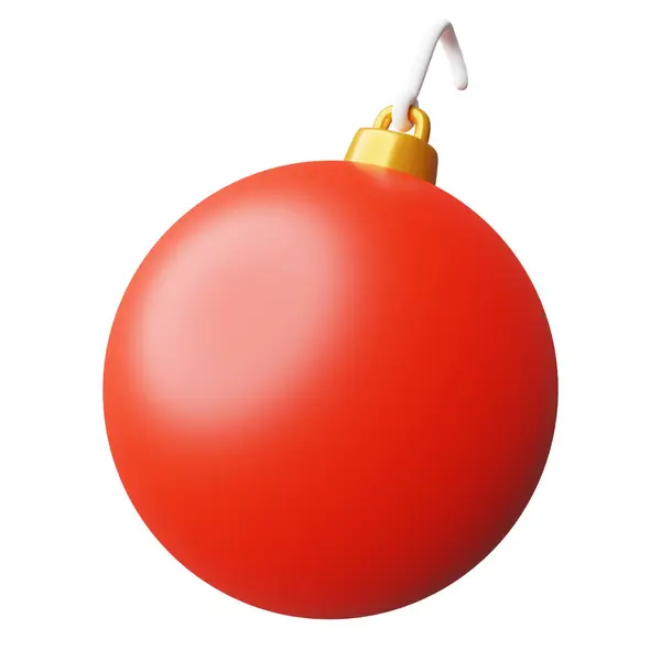 Navidad Colgando Bola Roja Representación Ilustración Decoración Navidad Ornamento Tema — Foto de Stock