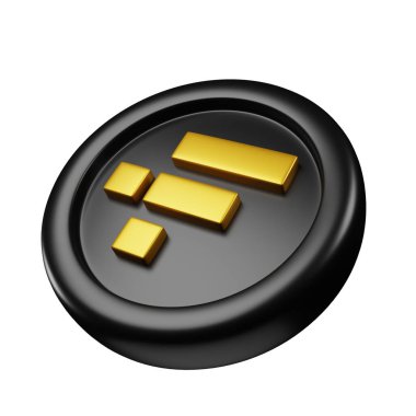 FTX Token veya FTT Black Gold Coin 3d eğimli sol görünüm şifreleme çizim çizim çizim çizim biçimi, engelleme zinciri veya kripto para birimi tasarımı teması için iyi bir kullanım
