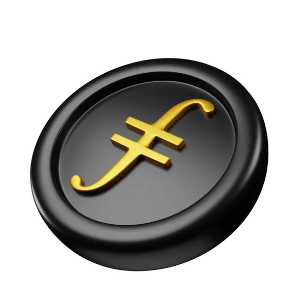 Filecoin Fil Moneda Oro Negro Representación Inclinada Vista Izquierda Criptomoneda Fotos De Stock Sin Royalties Gratis