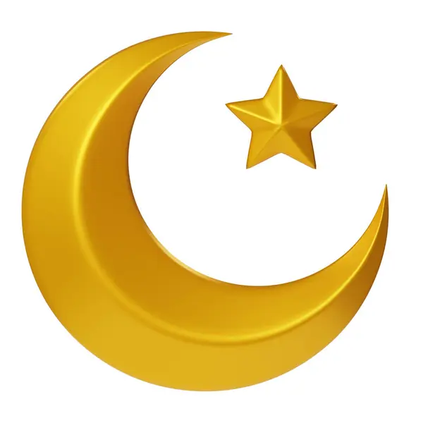 Ilustración Media Luna Estrella Icono Ramadán Para Ramadán Kareem Decoración Imagen De Stock