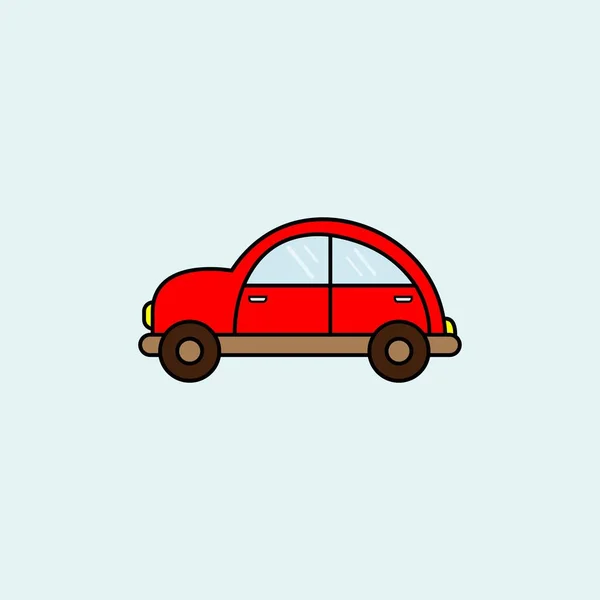 Χαριτωμένη Γελοιογραφία Αυτοκινήτου Εικονογράφηση Διάνυσμα Απομονωμένη Μπλε Φόντο — Διανυσματικό Αρχείο