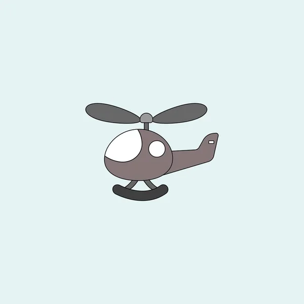 Cute Helicopter Cartoon Vector Illustration Isolated Blue Background — Stock Vector