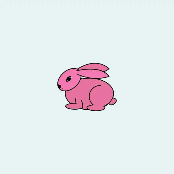 Niedliche Kaninchen Karikatur Vektor Illustration Isoliert Auf Blauem Hintergrund — Stockvektor