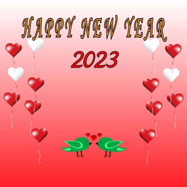  2023 Mutlu Yıllar Geçmiş Tasarımı. Tebrik kartı, Banner, Poster. Vektör İllüstrasyonu.