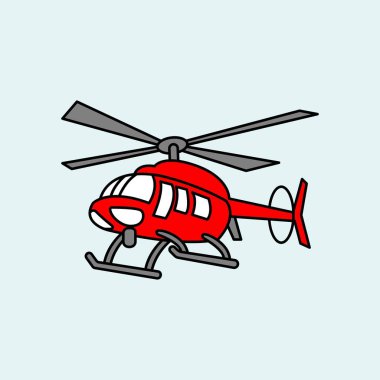 Cute Helicopter cartoon. vector illustration
