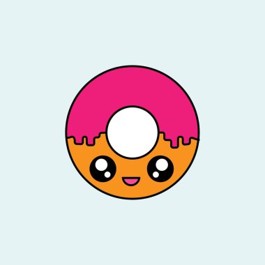 Cute Donut Cartoon. vector illustration