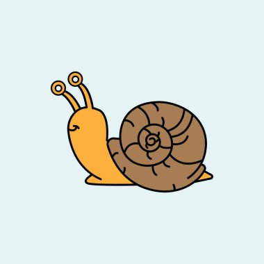 Cute Snail Cartoon. vector illustration