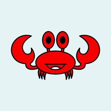 Cartoon Crab icon illustration template for many purpose