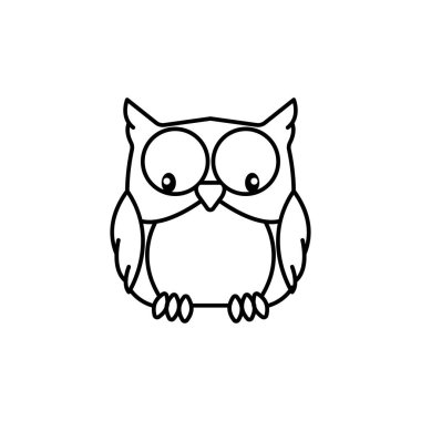 Owl Cartoon vector illustration template for Coloring book. Drawing lesson for children
