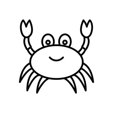 Crab Cartoon vector illustration template for Coloring book. Drawing lesson for children