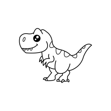 Dinosaur Cartoon  vector illustration template for Coloring book. Drawing lesson for children