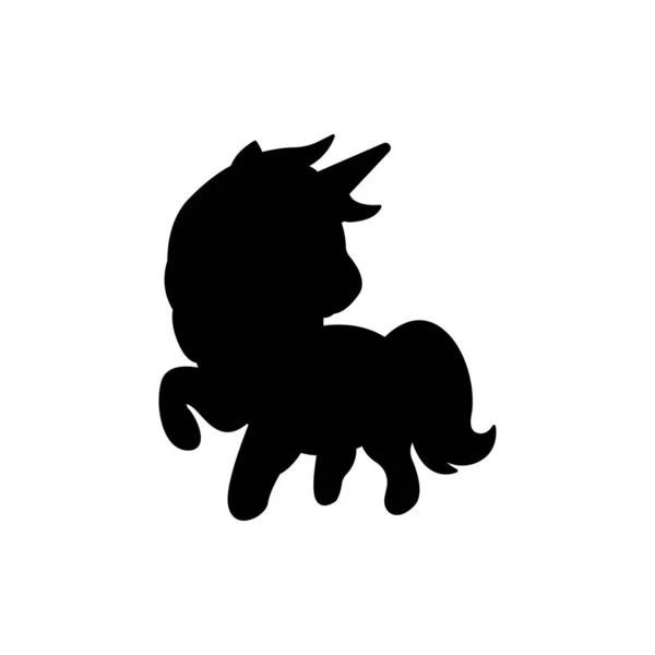 Unicorn Silhouette Icon Illustration Template Many Purpose Isolated White Background — Vetor de Stock