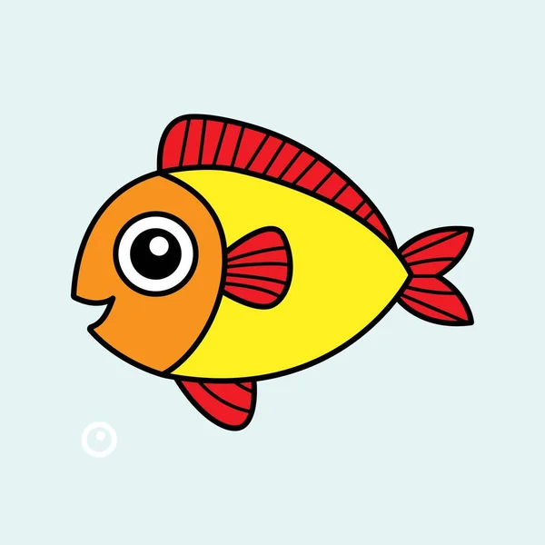 Cute Fish Cartoon Vector Illustration — Wektor stockowy
