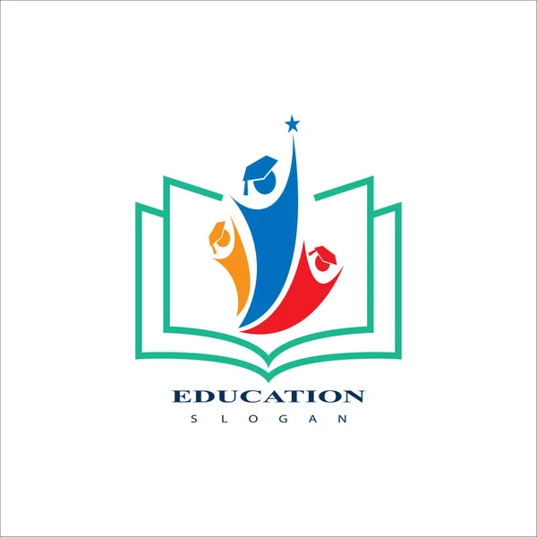 Σχεδιασμός Εικονιδίου Εκπαιδευτικού Λογότυπου Λογότυπο Αποφοίτησης Εικονίδιο Διάνυσμα Απομονωμένη Απεικόνιση — Διανυσματικό Αρχείο