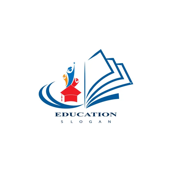 Освіта Дизайн Логотипу Логотип Або Значок Випускної Кепки Векторні Ізольовані — стоковий вектор