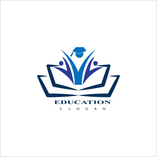 Eğitim Logosu Tasarımı Mezuniyet Başlığı Logosu Veya Simgesi — Stok Vektör