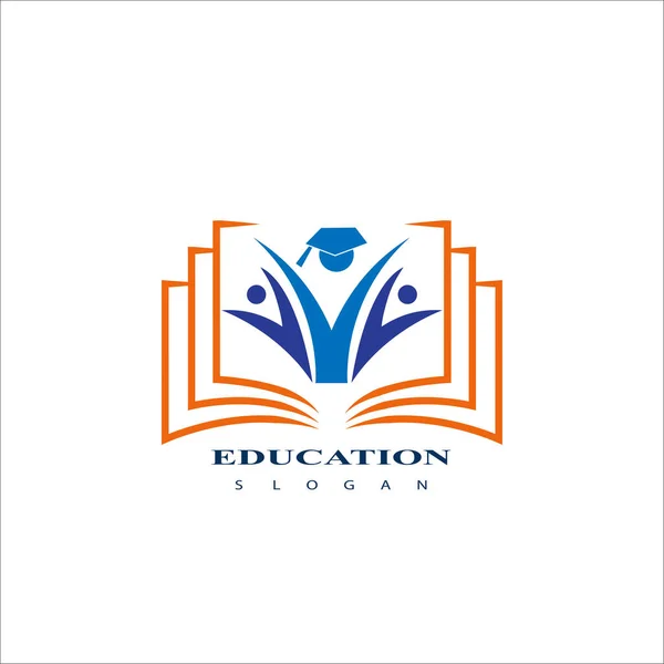 Eğitim Logosu Tasarımı Mezuniyet Başlığı Logosu Veya Simgesi — Stok Vektör