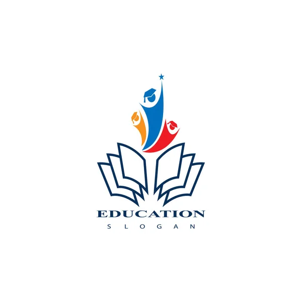 Bildung Logo Icon Design Abschluss Mütze Logo Oder Symbol — Stockvektor