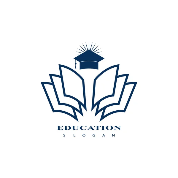Projeto Ícone Logotipo Educação Logotipo Ícone Tampa Graduação —  Vetores de Stock