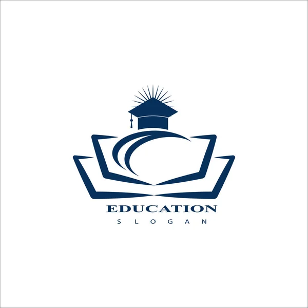 Educație Logo Icon Design Logo Capacului Absolvire Sau Pictograma — Vector de stoc