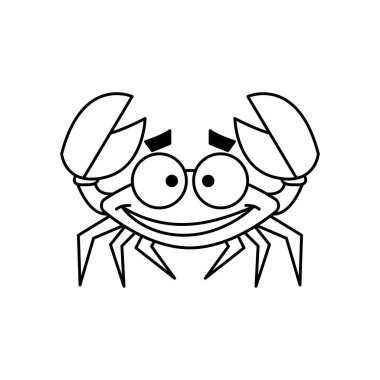 Crab Cartoon vector illustration template for Coloring book. Drawing lesson for children