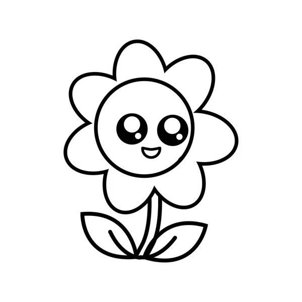 Modèle Illustration Vectorielle Sun Flower Pour Livre Colorier Leçon Dessin — Image vectorielle