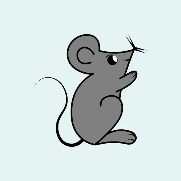 Bonito Ratón Dibujos Animados Ilustración Vectorial — Vector de stock