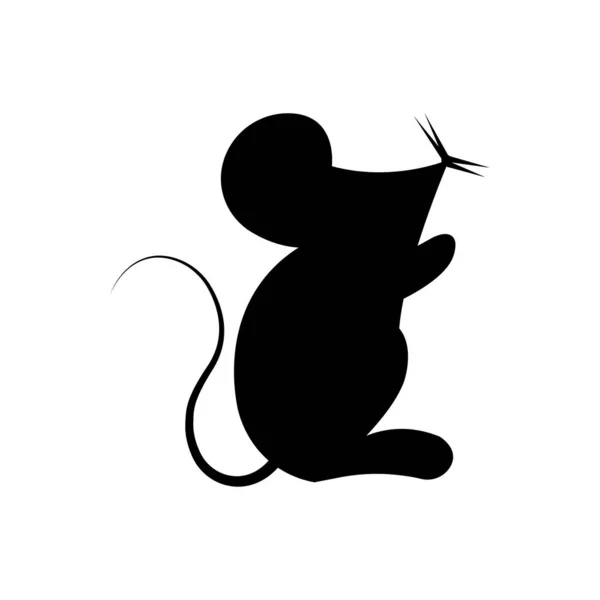 Mouse Silhouette Icon Illustration Template Many Purpose Isolated White Background — Image vectorielle