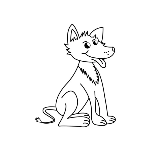 Modèle Illustration Vectorielle Wolf Cartoon Pour Nombreux Usages Cours Dessin — Image vectorielle