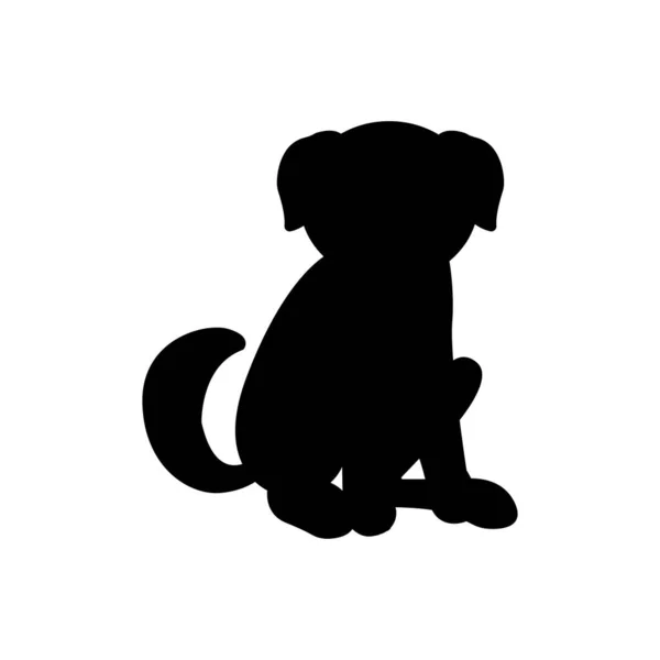 犬漫画のシルエットアイコンイラストテンプレート多くの目的のために 白地に隔離された — ストックベクタ