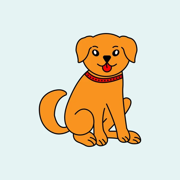Cute Dog Cartoon Vector Illustration — Vettoriale Stock