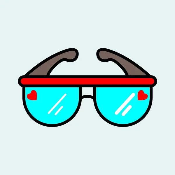 Cute Sunglasses Cartoon Vector Illustration — Stock Vector