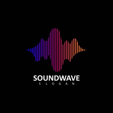 Ses dalgası illüstrasyon logosu vektör simgesi şablonu
