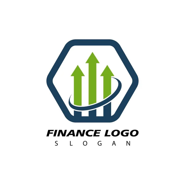 Vector Diseño Logotipo Finanzas Contabilidad Concepto Logo Económico — Vector de stock
