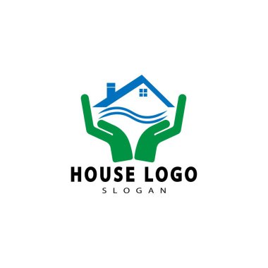 Emlak logosu, House logosu tasarım şablonu vektör çizimi