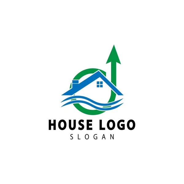 Immobilien Logo Haus Logo Design Vorlage Vektorillustration — Stockvektor