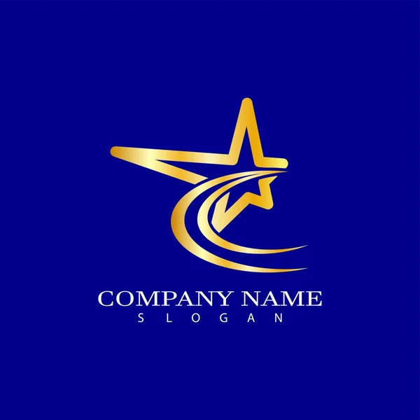 Plantilla Diseño Logotipo Gold Star Diseño Logotipo Elegant Star — Vector de stock