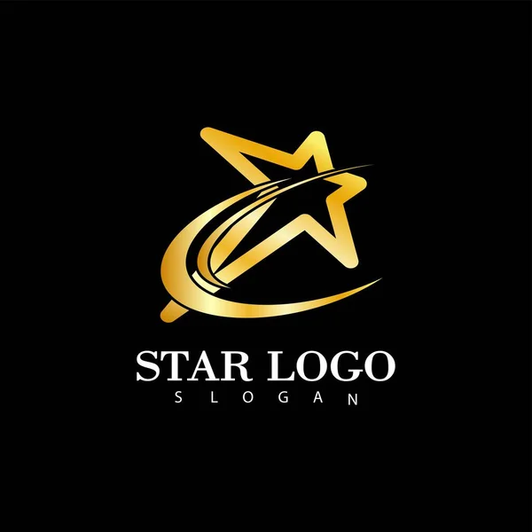 Gold Star Icon Logo Template Vector Illustration Design — Stock Vector