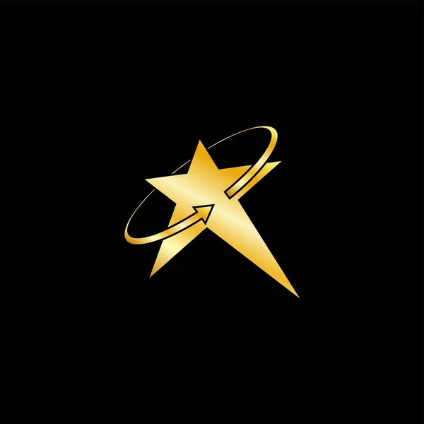 Desain Ikon Templat Gold Star Ilustrasi Vektor - Stok Vektor