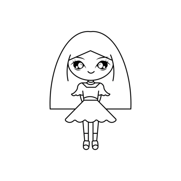 本を描くためのかわいい少女漫画 ベクターイラスト — ストックベクタ