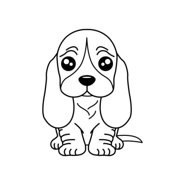 Cute Dog Cartoon. vector illustration